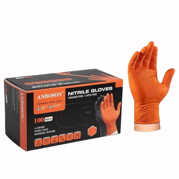 CAJA GUANTE NARANJA S/LATEX PARA MECANICO IMP (30 UND)