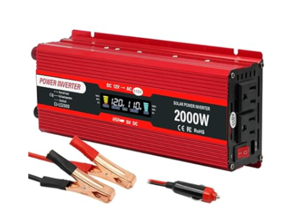 INVERSOR DE CORRIENTE DE 12V A 110V PARA AUTOMOVIL 2000W