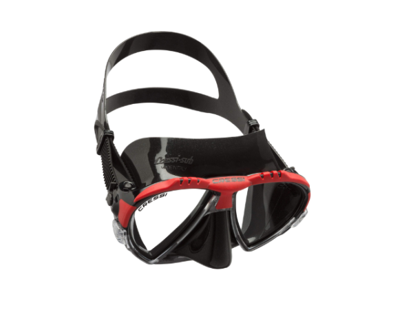 VISOR BUCEO CRESSI MATRIX  NEGRO/ROJO ITALY